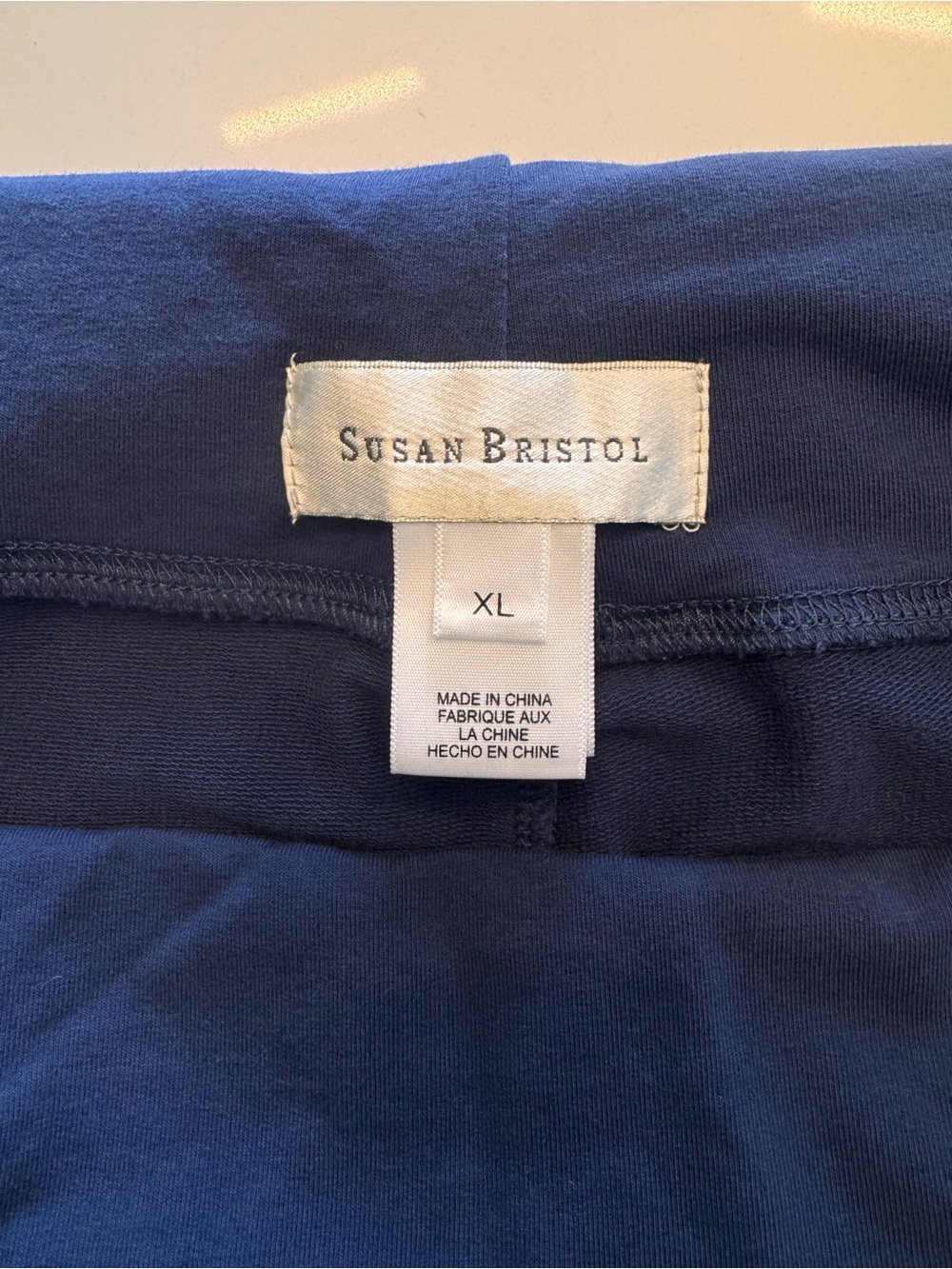 🔥 Susan Bristol Navy Blue Foldover Waist Yoga Pants XL - Picture 4 of 6